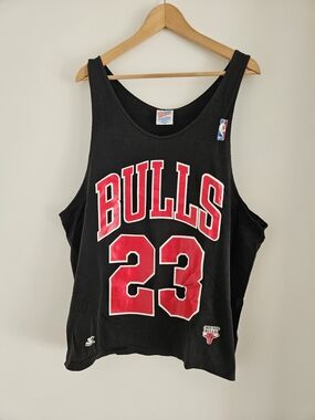 Hanes Heavyweight Tank Top in Black with Red Logo